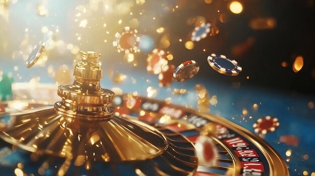European roulette wheel in HD close-up